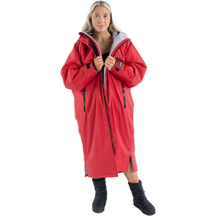 2023 Dryrobe Advance Langarmshirt Wechsel Robe DR100L - Red / Grau